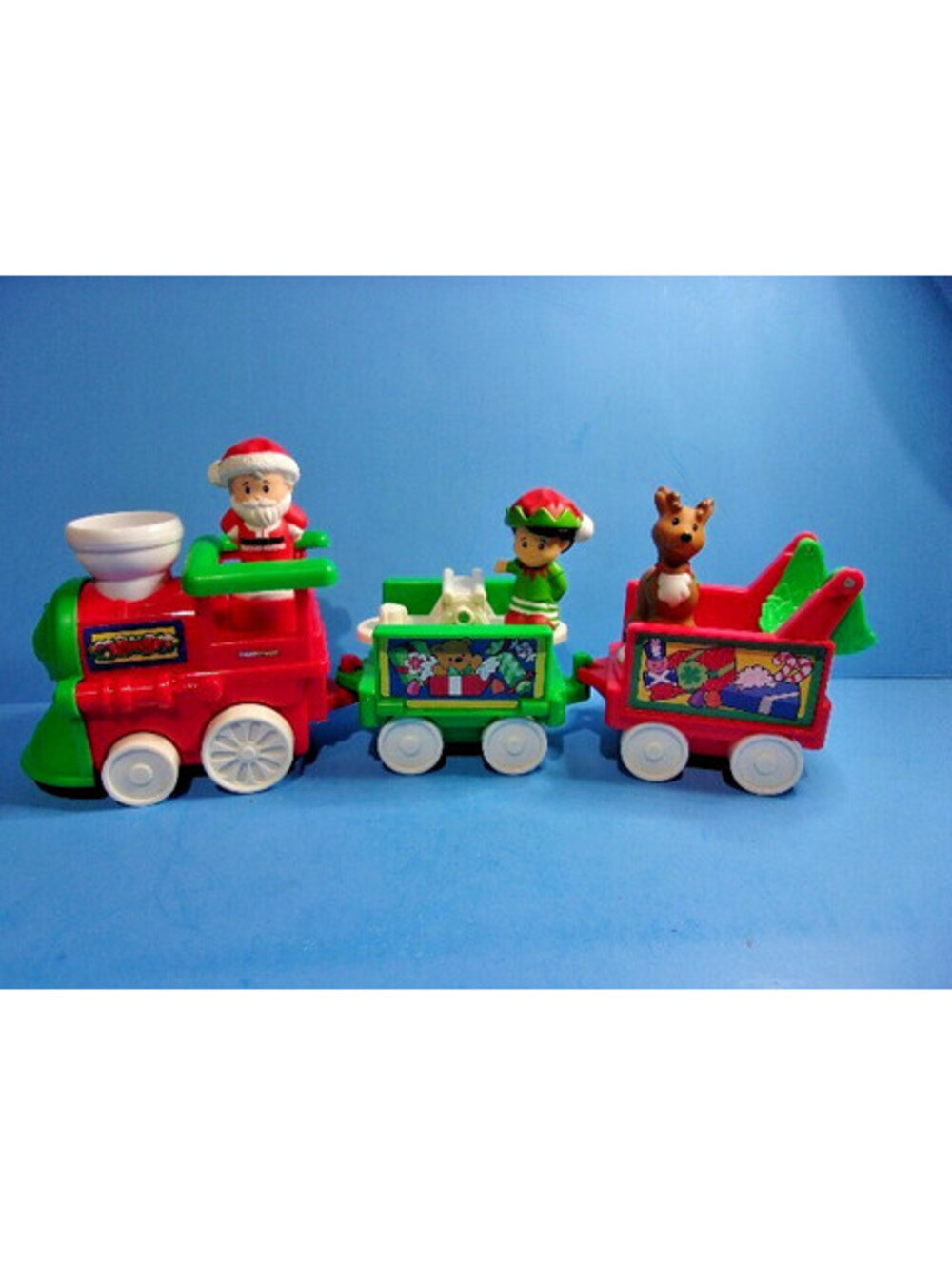 Fisher Price Little People Christmas Musical Train w Santa Elf & Reindeer Set #1